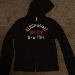 Aéropostale Black Full-Zip Hoodie